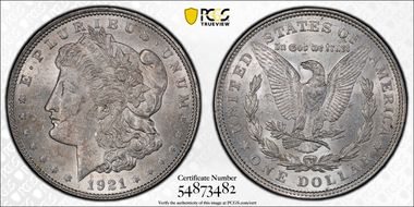 1921 $1 Morgan MS62