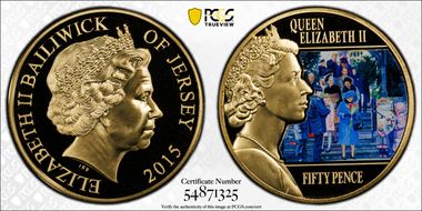 2015 50p Christmas at Sandringham Colorized, Gilt-Steel PL69