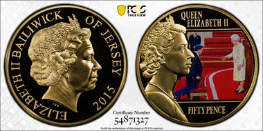 2015 50p Investitures Colorized, Gilt-Steel PL69