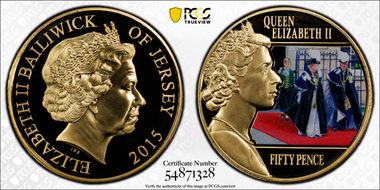 2015 50p Order of the Thistle Colorized, Gilt-Steel PL70