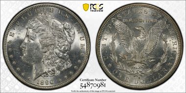 1890-S $1 MS62