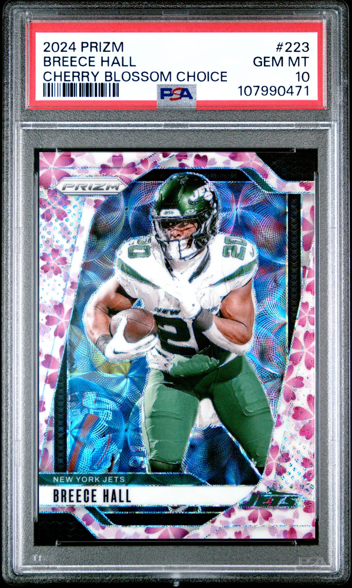 2024 Panini Prizm Breece Hall #223 (Cherry Blossom Choice) Gem Mt 10 front