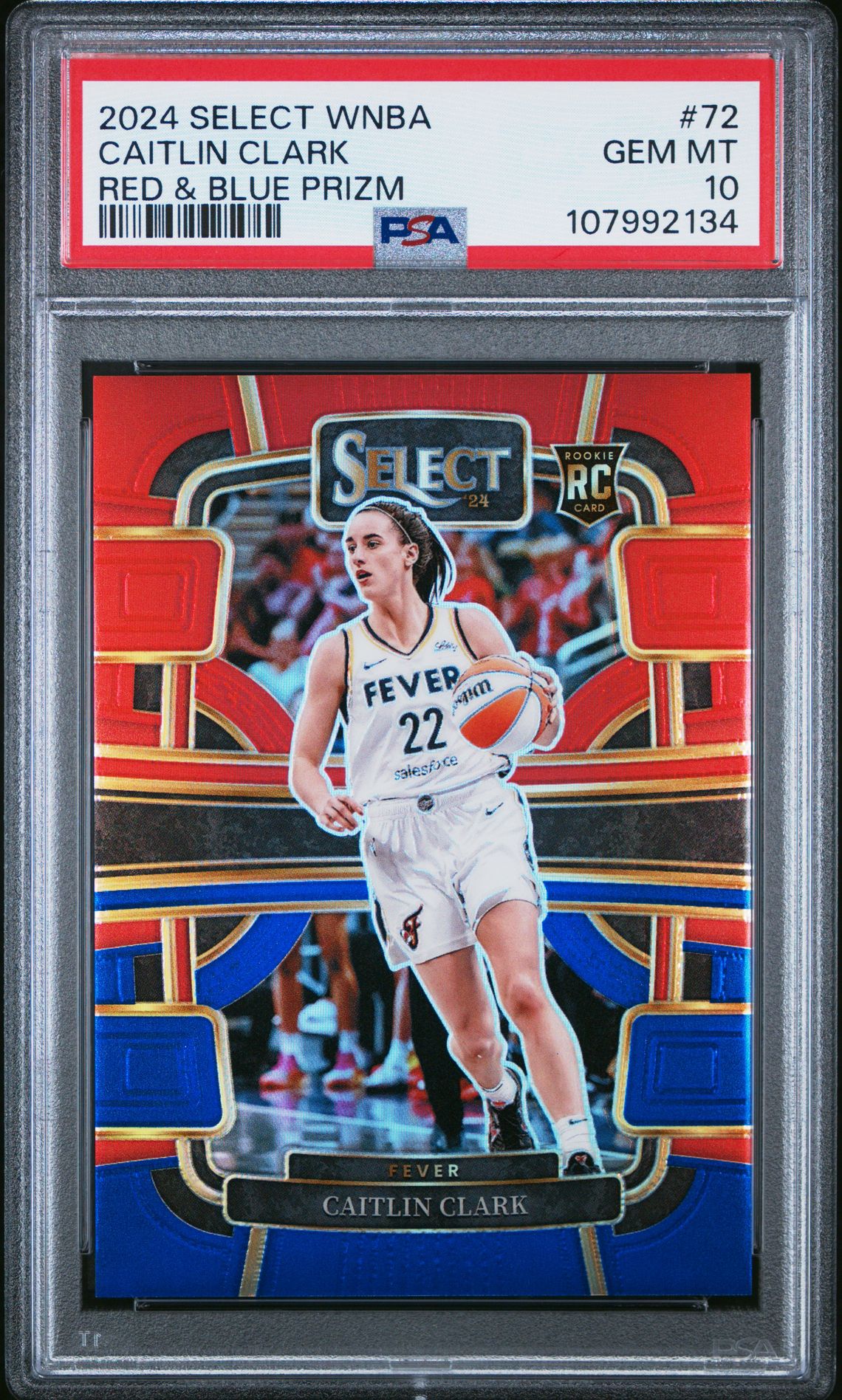 2024 Panini PANINI SELECT WNBA RED & BLUE PRIZM #72 Caitlin Clark front