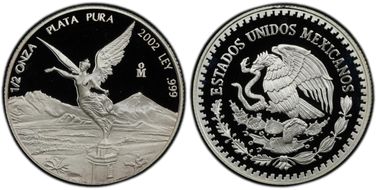 2002-Mo 1/2 oz Libertad Ag PR70DCAM