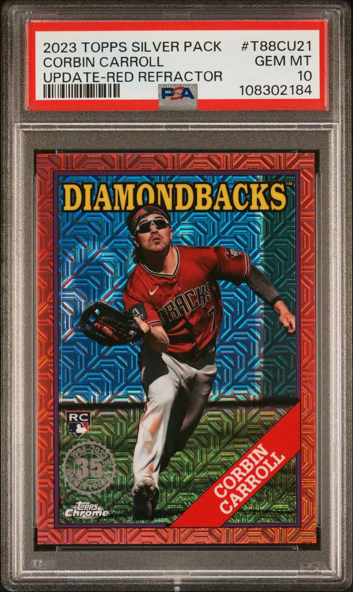 2023 Topps UPDATE-RED REFRACTOR #T88CU21 Corbin Carroll front