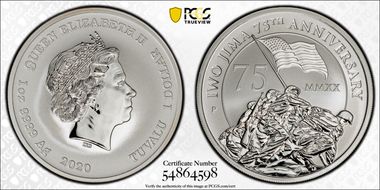 2020-P $1 Iwo Jima 75th Anniversary First Day of Issue MS70