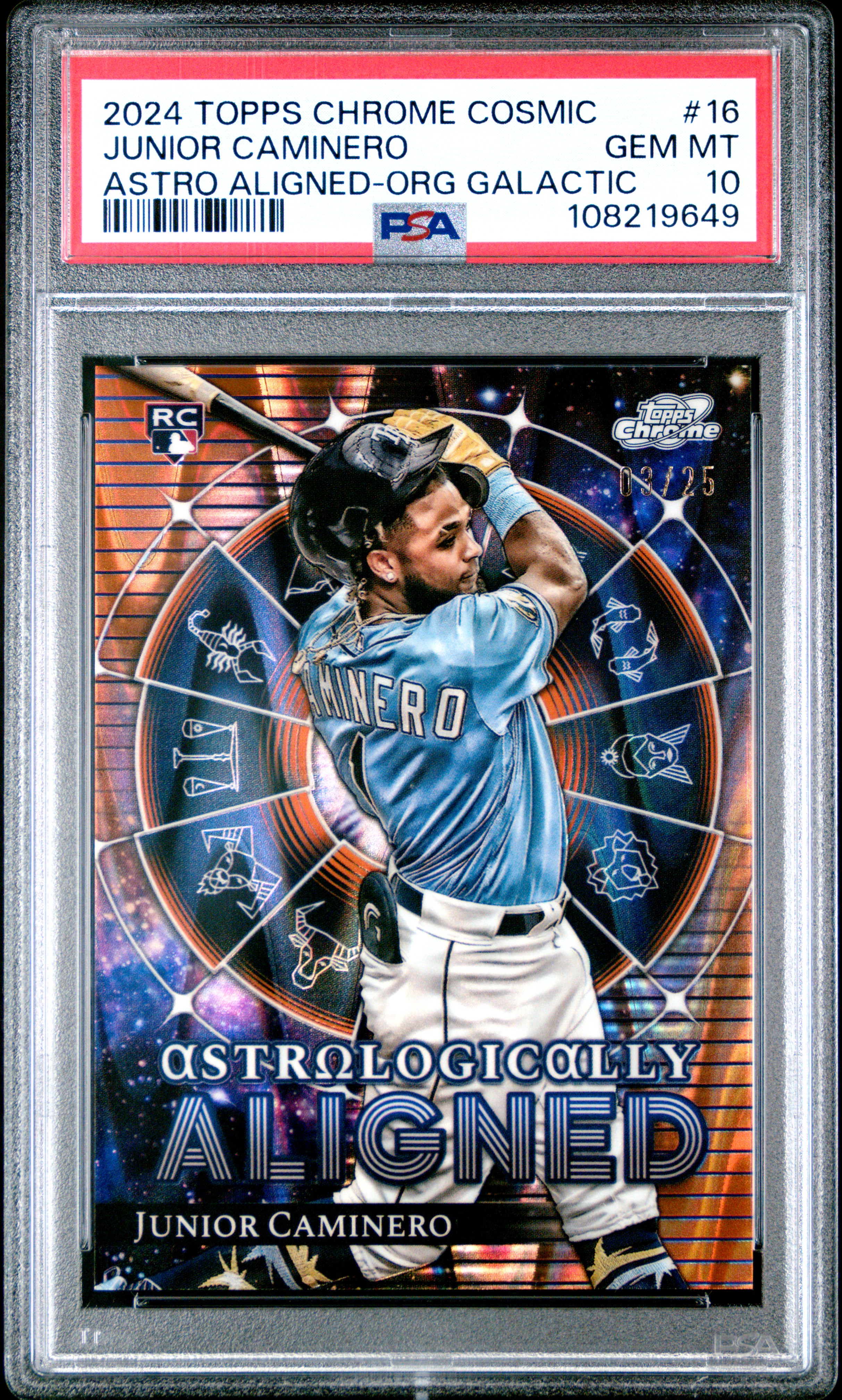Junior Caminero 2024 Topps Chrome Cosmic Astrologically Aligned