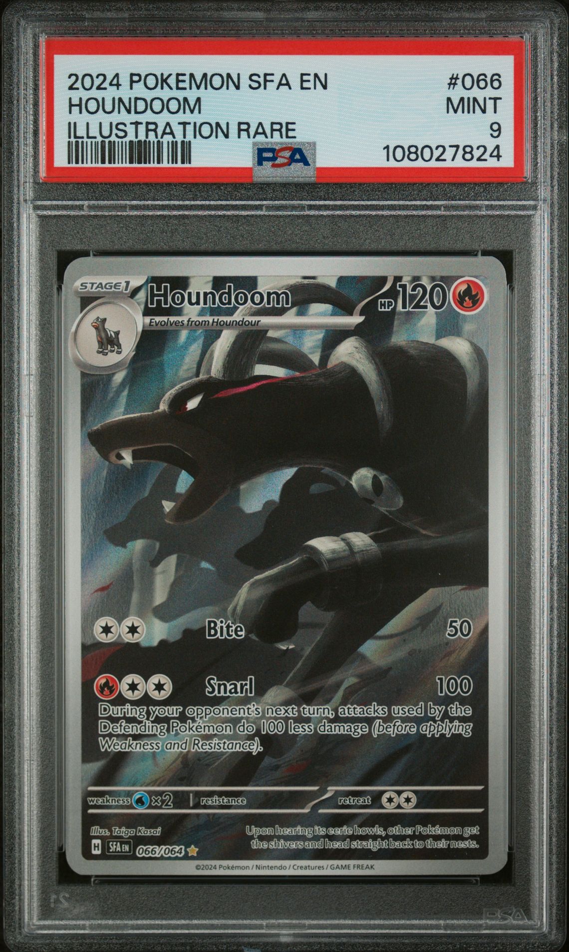 2024 Pokemon Sfa En-Shrouded Fable Houndoom #066 (Illustration Rare) Mint 9 front