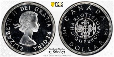 1964 S$1 Confederation No Dot Ag PL66CAM