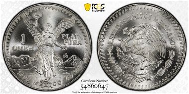 1990-Mo Onza Libertad Ag MS69