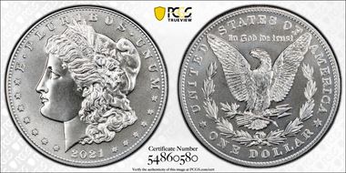 2021-D $1 Morgan Dollar 100th Anniversary MS70