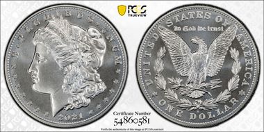 2021-S $1 Morgan Dollar 100th Anniversary MS70