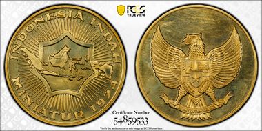 1974 Medal Indonesia Indah Au MS64