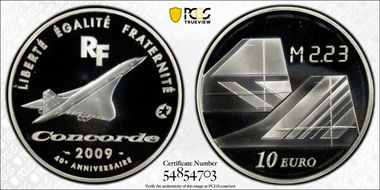 2009 € 10 Concorde PR68DCAM