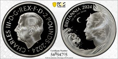 2024 £2 New Britannia 1oz Ag PR69DCAM