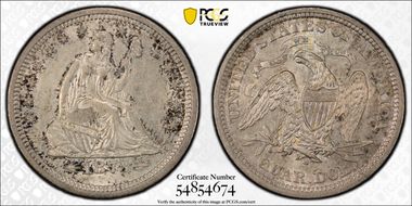 1873-S 25C Arrows AU58