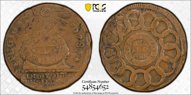 1787 Fugio 1C States United, 4 Cinq N1BN