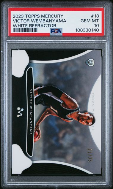 2023 Topps WHITE REFRACTOR #18 Victor Wembanyama front