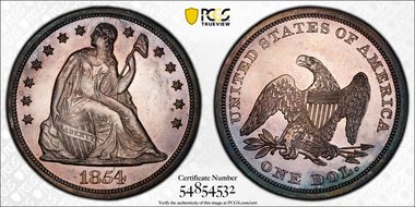 1854 $1 PR64CAM