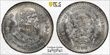 1958-Mo Peso KM-459 MS65