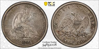 1845-O 50C No Drapery XF40