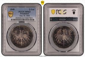 1848 2 Gul May 18, 1848 MS63