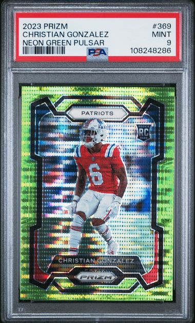 2023 Panini Prizm Neon Green #369 Christian Gonzalez Pulsar front