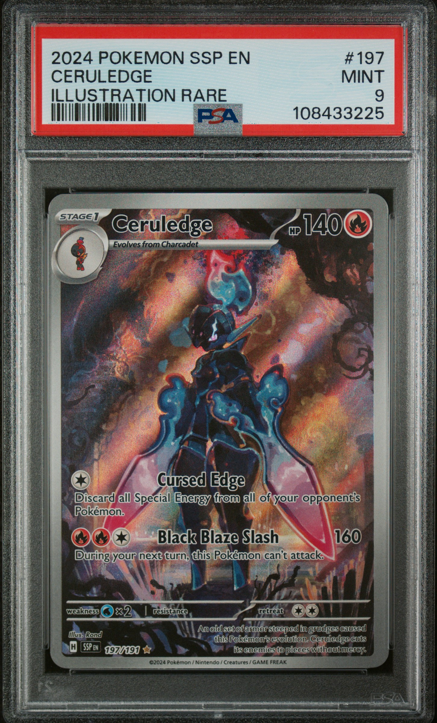 2024 Pokemon Ssp En-Surging Sparks Ceruledge #197 (Illustration Rare) Mint 9 front