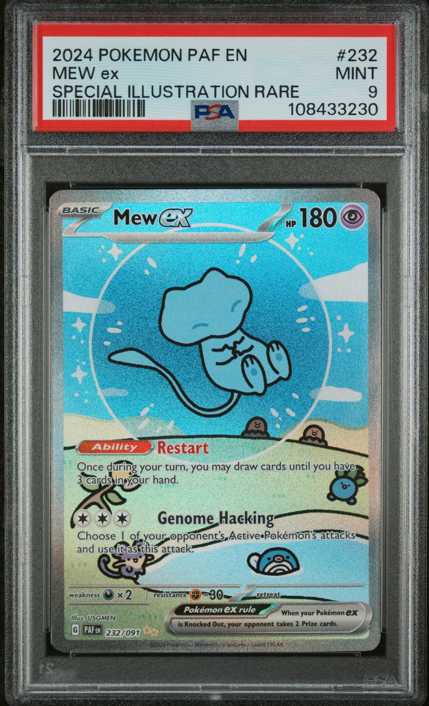2024 Pokemon Paf En-Paldean Fates Mew Ex #232 (Special Illustration Rare) Mint 9 front