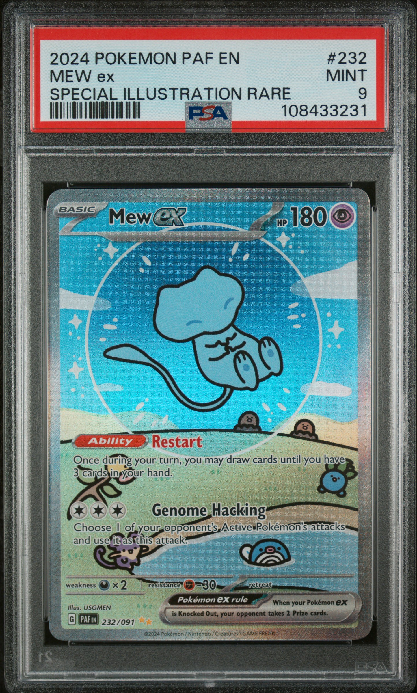 2024 Pokemon Paf En-Paldean Fates Mew Ex #232 (Special Illustration Rare) Mint 9 front