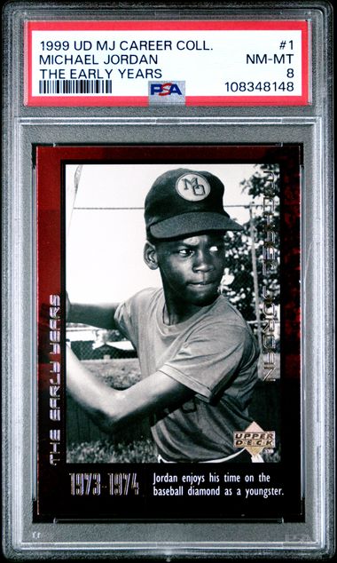 1999 Upper Deck Mj Career Collection Michael Jordan #1 (The Early Years) Nm-Mt 8 front