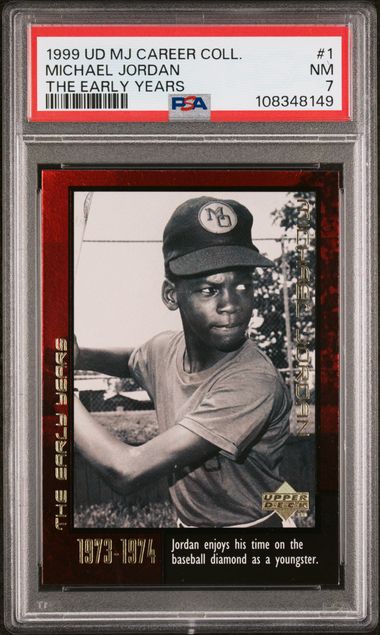 1999 Upper Deck Mj Career Collection Michael Jordan #1 (The Early Years) Nm 7 front
