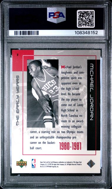 1999 Upper Deck Mj Career Collection Michael Jordan #2 (The Early Years) Nm-Mt 8 back