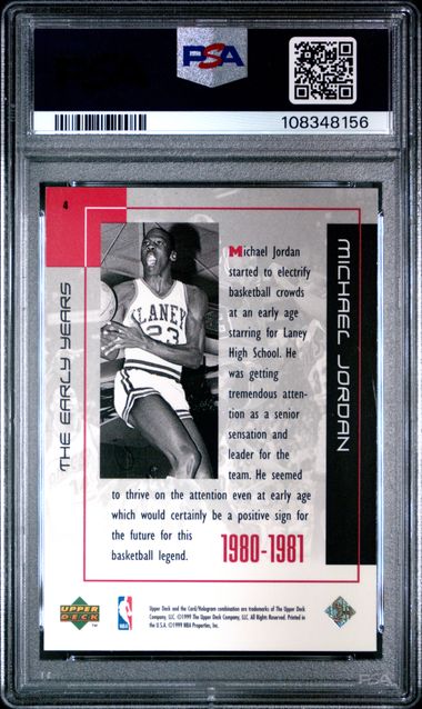 1999 Upper Deck Mj Career Collection Michael Jordan #4 (The Early Years) Nm 7 back