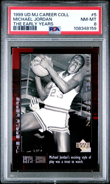 1999 Upper Deck Mj Career Collection Michael Jordan #5 (The Early Years) Nm-Mt 8 front