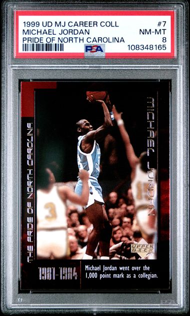 1999 Upper Deck Mj Career Collection Michael Jordan #7 (Pride Of North Carolina) Nm-Mt 8 front