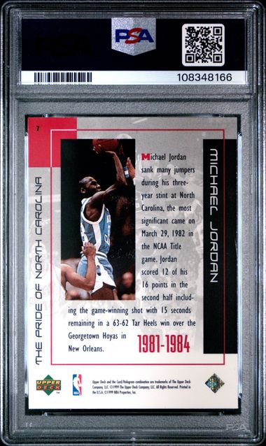1999 Upper Deck Mj Career Collection Michael Jordan #7 (Pride Of North Carolina) Nm 7 back