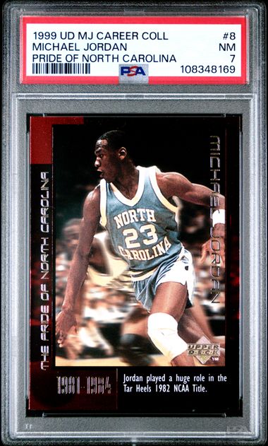 1999 Upper Deck Mj Career Collection Michael Jordan #8 (Pride Of North Carolina) Nm 7 front