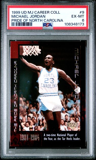 1999 Upper Deck Mj Career Collection Michael Jordan #9 (Pride Of North Carolina) Ex-Mt 6 front
