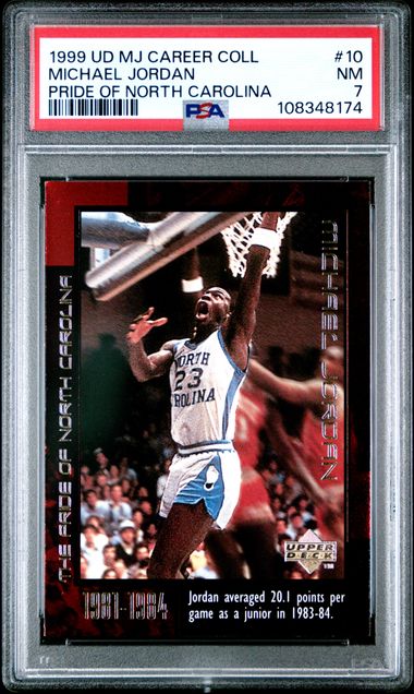 1999 Upper Deck Mj Career Collection Michael Jordan #10 (Pride Of North Carolina) Nm 7 front