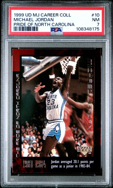 1999 Upper Deck Mj Career Collection Michael Jordan #10 (Pride Of North Carolina) Nm 7 front