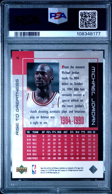 1999 Upper Deck Mj Career Collection Michael Jordan #11 (Rise To Greatness) Nm 7 back