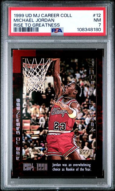 1999 Upper Deck Mj Career Collection Michael Jordan #12 (Rise To Greatness) Nm 7 front