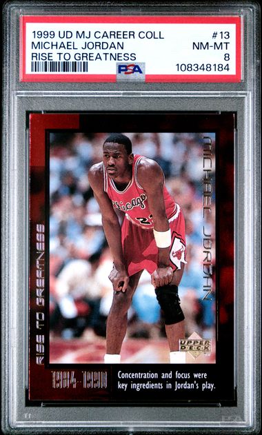1999 Upper Deck Mj Career Collection Michael Jordan #13 (Rise To Greatness) Nm-Mt 8 front