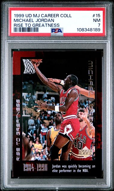 1999 Upper Deck Mj Career Collection Michael Jordan #15 (Rise To Greatness) Nm 7 front