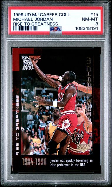 1999 Upper Deck Mj Career Collection Michael Jordan #15 (Rise To Greatness) Nm-Mt 8 front