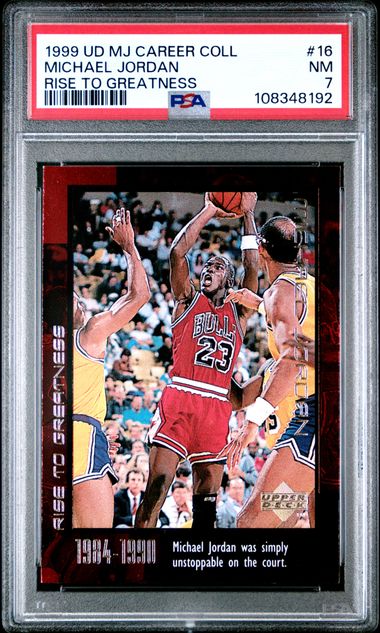 1999 Upper Deck Mj Career Collection Michael Jordan #16 (Rise To Greatness) Nm 7 front