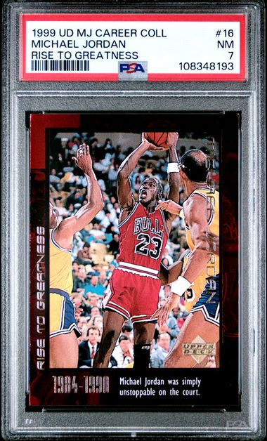 1999 Upper Deck Mj Career Collection Michael Jordan #16 (Rise To Greatness) Nm 7 front
