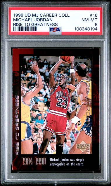 1999 Upper Deck Mj Career Collection Michael Jordan #16 (Rise To Greatness) Nm-Mt 8 front