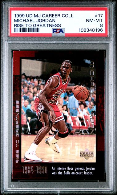 1999 Upper Deck Mj Career Collection Michael Jordan #17 (Rise To Greatness) Nm-Mt 8 front